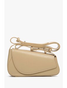 Women's Sand Beige Baguette Bag made of Genuine Leather Estro ER00113730