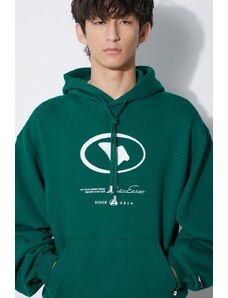 Ader Error felpa in cotone Etik Logo Hoodie uomo colore verde con cappuccio BMADFWHD0101
