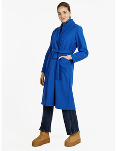 Solada Cappotto Classico Donna Con Cintura Blu Taglia Unica