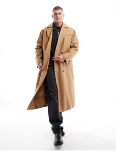 ASOS DESIGN - Cappotto comodo in misto lana color cammello-Neutro