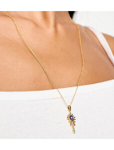 Accessorize - Z - Collana placcata in oro con ciondolo a stella con opale sintetica
