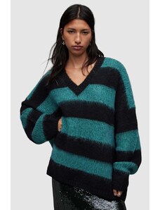 AllSaints maglione in misto lana LOU SPARKLE VNECK donna colore nero
