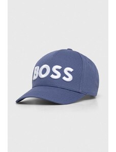 BOSS berretto da baseball colore blu con applicazione
