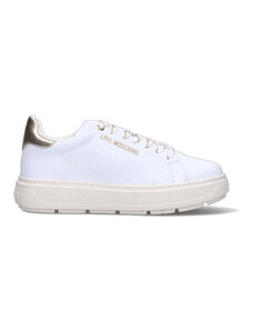 LOVE MOSCHINO Sneaker donna bianca/oro in pelle SNEAKERS