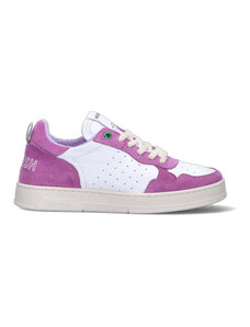 WOMSH Sneaker donna bianca/ciclamino in pelle SNEAKERS