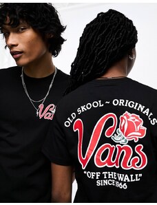 Vans - Pasa - T-shirt nera con stampa sul retro-Nero