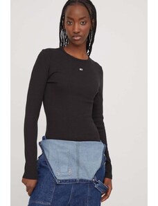 Tommy Jeans camicia a maniche lunghe donna colore nero
