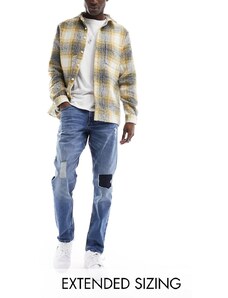 ASOS DESIGN - Jeans elasticizzati slim blu medio con strappi