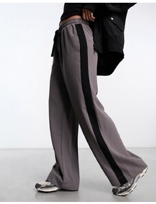 ASOS DESIGN - Pantaloni con pannello a contrasto grigi-Grigio