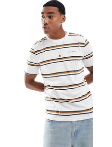 Jack & Jones - T-shirt regular fit bianca a righe-Bianco