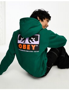 Obey - Subvert - Felpa con cappuccio verde