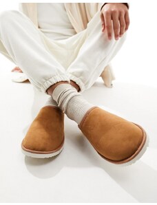 Jack & Jones - Pantofole in camoscio sintetico color cuoio-Marrone