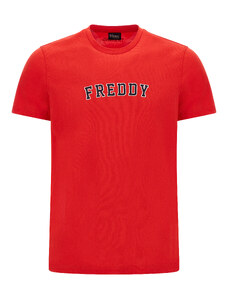 T-shirt in jersey con piccolo logo FREDDY stile college