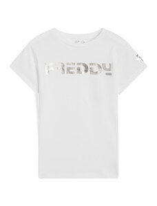 Freddy T-shirt bambina manica corta con maxi logo a contrasto