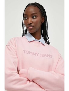 Tommy Jeans felpa in cotone donna colore rosa
