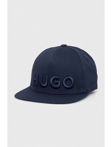 HUGO berretto da baseball colore blu navy con applicazione