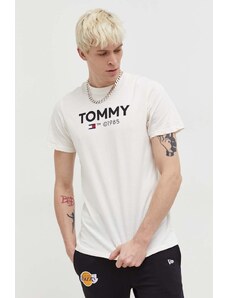 Tommy Jeans t-shirt in cotone uomo colore beige