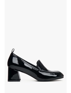 Women's Sleek Loafers with Block Heel in Black Estro ER00113572