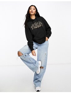 Tommy Jeans - Luxe - Felpa comoda con logo stile college nera con cappuccio-Nero