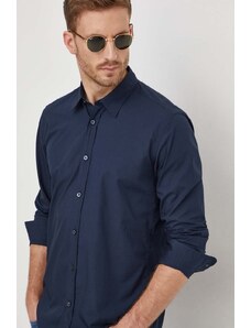 BOSS camicia in cotone uomo colore blu navy