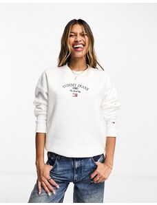 Tommy Jeans - Luxe Authentic - Felpa girocollo comoda bianca con logo-Bianco