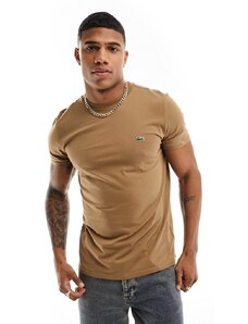 Lacoste - T-shirt con logo beige scuro-Neutro