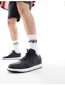 Air Jordan 1 - Sneakers basse nere e bianche-Bianco