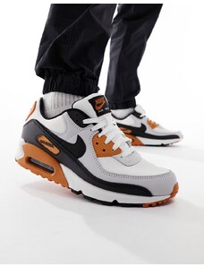 Nike - Air Max 90 - Sneakers bianche, nere e arancioni-Bianco