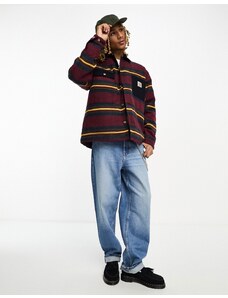 Carhartt WIP - Oregon - Giacca bordeaux a righe-Rosso