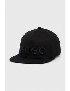 HUGO berretto da baseball colore nero con applicazione