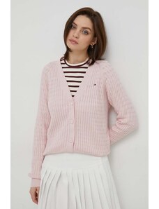 Tommy Hilfiger cardigan in cotone colore rosa