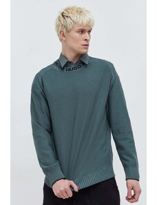 HUGO maglione in cotone uomo colore verde