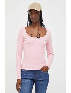 Tommy Jeans camicia a maniche lunghe donna colore rosa