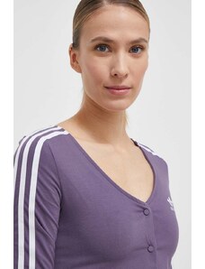 adidas Originals camicia a maniche lunghe donna colore violetto