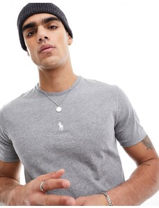 Polo Ralph Lauren - T-shirt antracite mélange con logo centrale-Grigio