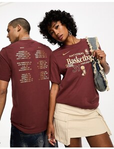 Nike Basketball - NBA Team 31 - T-shirt marrone con stampa grafica sul retro-Brown