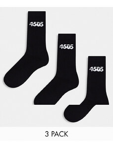 ASOS 4505 - Confezione da 3 paia di calzini sportivi neri-Nero