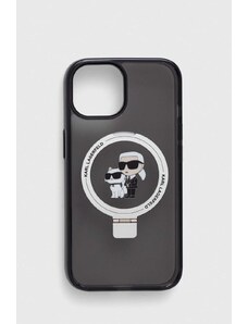 Karl Lagerfeld custodia per telefono iPhone 15 6.1 colore nero