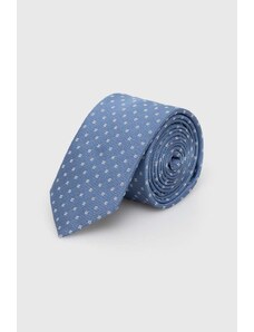 HUGO cravatta con aggiunta di seta colore blu