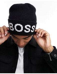 BOSS by Hugo Boss Hugo Boss - Berretto nero con logo grande