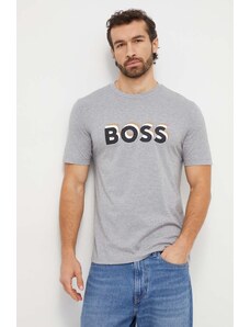 BOSS t-shirt in cotone uomo colore grigio