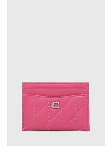 Coach portacarte in pelle Essential Card Case colore rosa