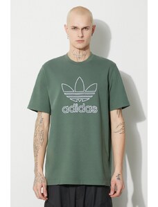 adidas Originals t-shirt in cotone Trefoil Tee uomo colore verde con applicazione IR7993