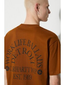 Carhartt WIP t-shirt in cotone uomo colore marrone