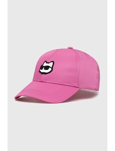 Karl Lagerfeld berretto da baseball colore rosa con applicazione