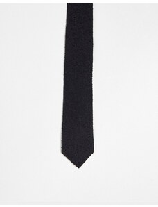 ASOS DESIGN - Cravatta classica nera testurizzata-Nero