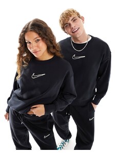 Nike - Felpa nera unisex con logo-Nero