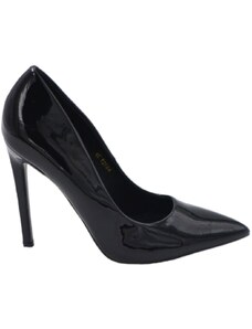 Malu Shoes Decollete' donna a punta lucido nero tacco a spillo 12 cm linea basic elegante scarpe per cerimonie eventi