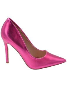 Malu Shoes Decollete' donna a punta satinato fucsia rose tacco a spillo 12 cm linea basic elegante scarpe per cerimonie eventi