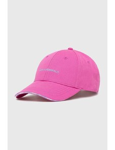 Karl Lagerfeld berretto da baseball in cotone colore rosa con applicazione